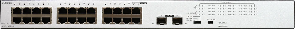 Uncategorized S100-24P2SR front panel view