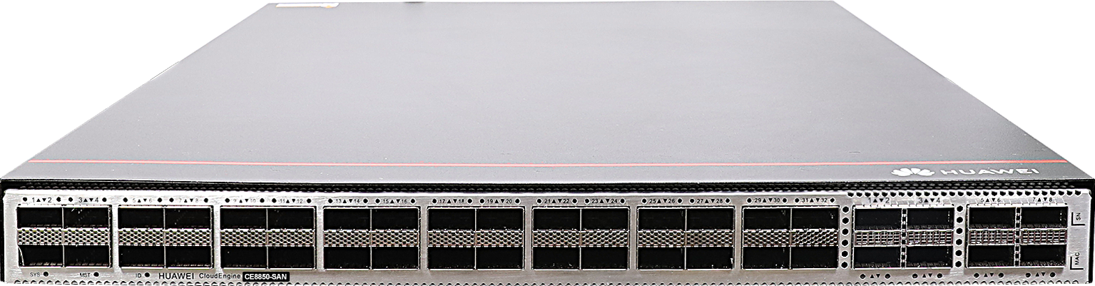 Huawei CE8850-SAN front and top chassis view