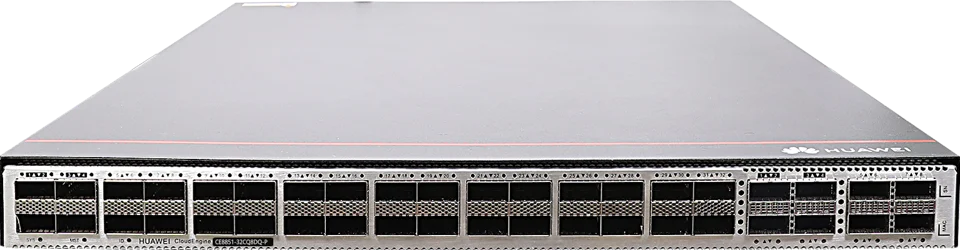 Huawei CE8851-32CQ8DQ-P front and top chassis view